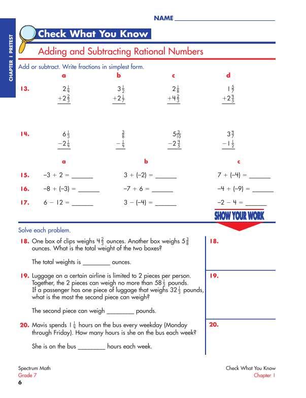Spectrum Math Workbook, Grade 7