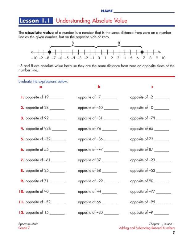 Spectrum Math Workbook, Grade 7