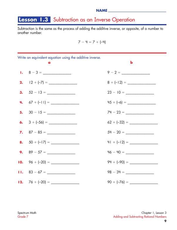 Spectrum Math Workbook, Grade 7