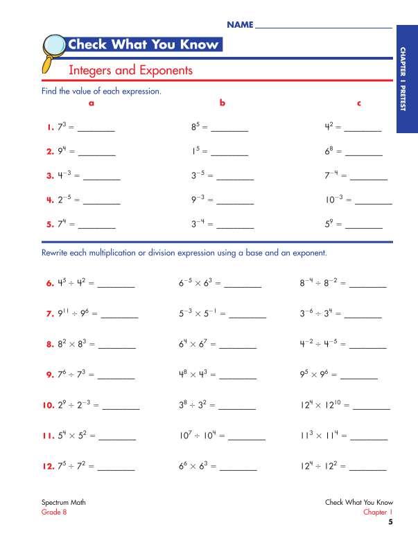 Spectrum Math Workbook, Grade 8