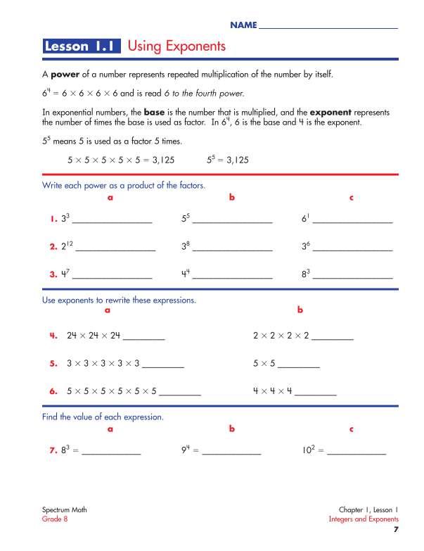 Spectrum Math Workbook, Grade 8