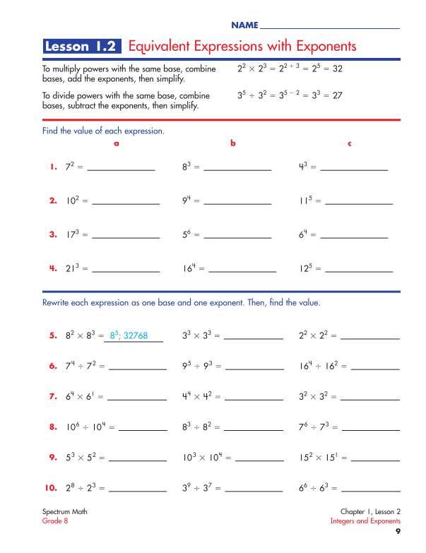 Spectrum Math Workbook, Grade 8