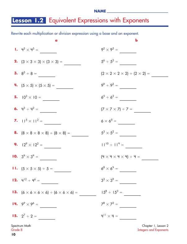 Spectrum Math Workbook, Grade 8