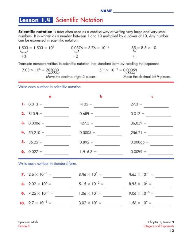 Spectrum Math Workbook, Grade 8