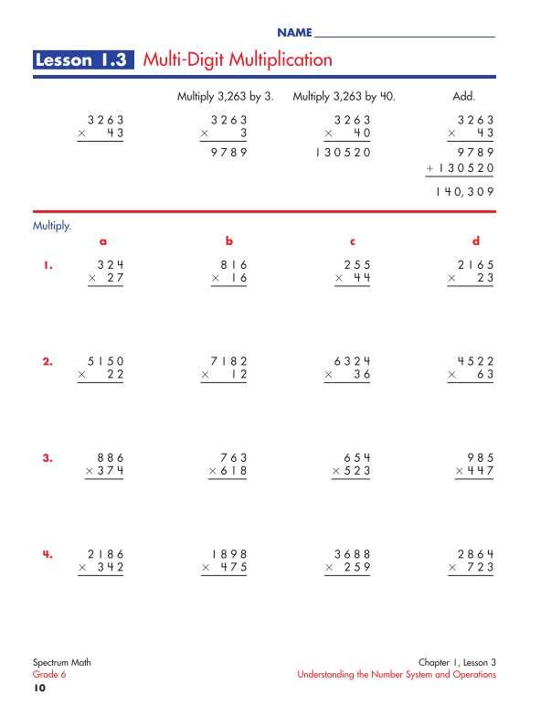 Spectrum Math Workbook, Grade 6