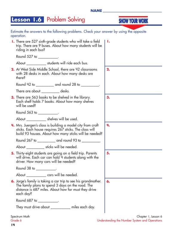 Spectrum Math Workbook, Grade 6