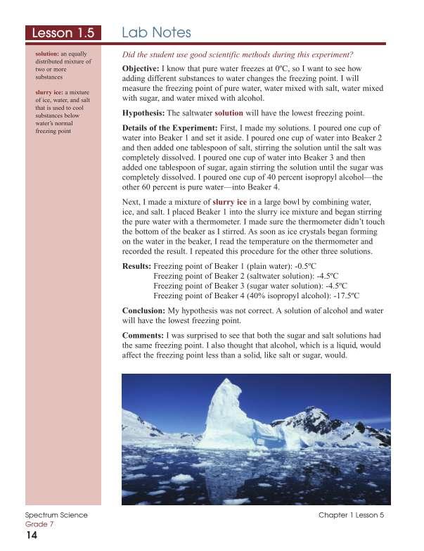 Spectrum Science Workbook, Grade 7
