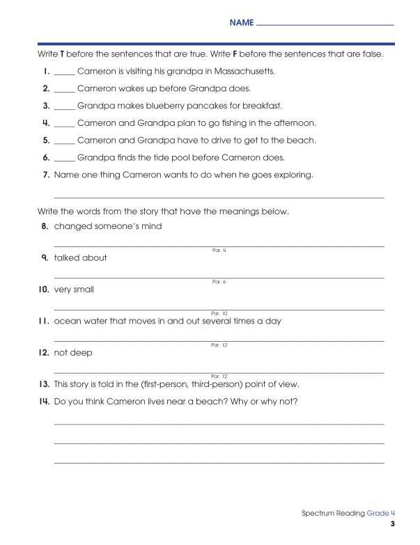 Spectrum Reading Workbook, Grade 4