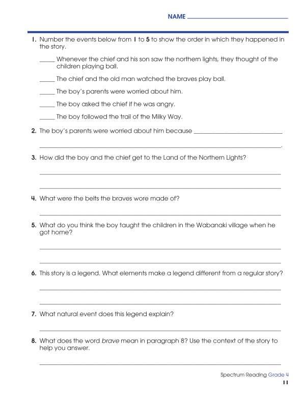 Spectrum Reading Workbook, Grade 4