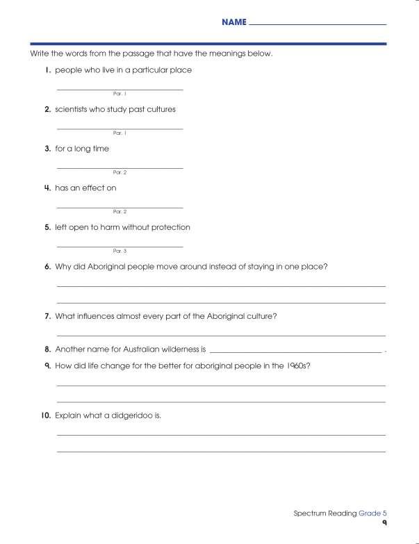 Spectrum Reading Workbook, Grade 5