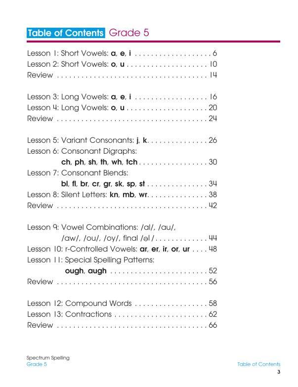 Spectrum Spelling Workbook, Grade 5