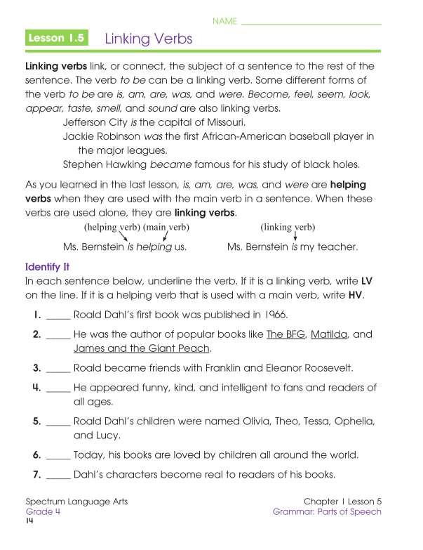 Spectrum Language Arts Workbook, Grade 4