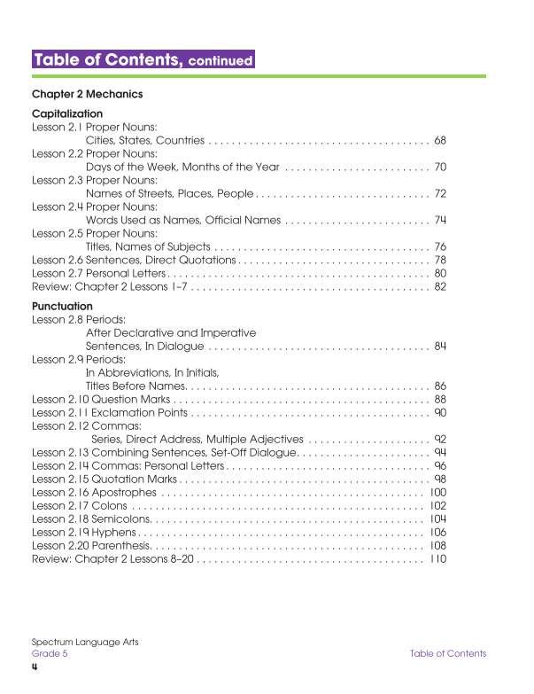 Spectrum Language Arts Workbook, Grade 5