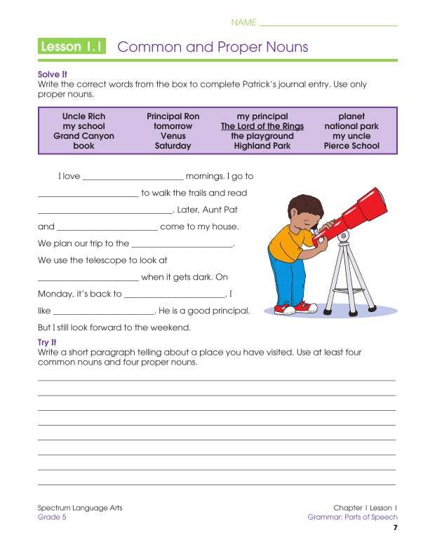 Spectrum Language Arts Workbook, Grade 5