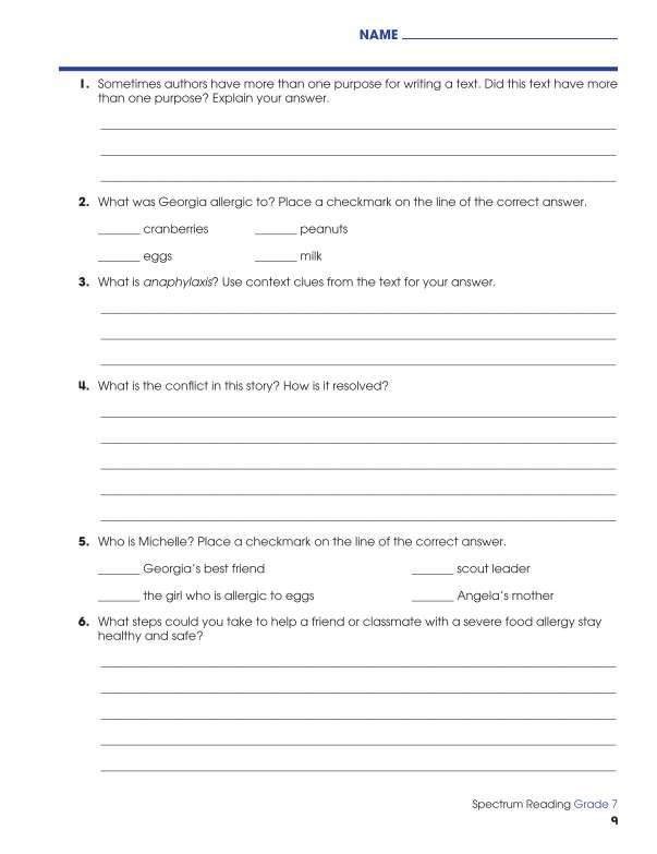 Spectrum Reading Workbook, Grade 7