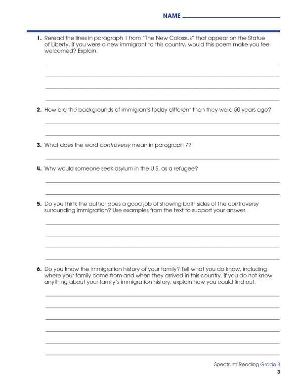 Spectrum Reading Workbook, Grade 8