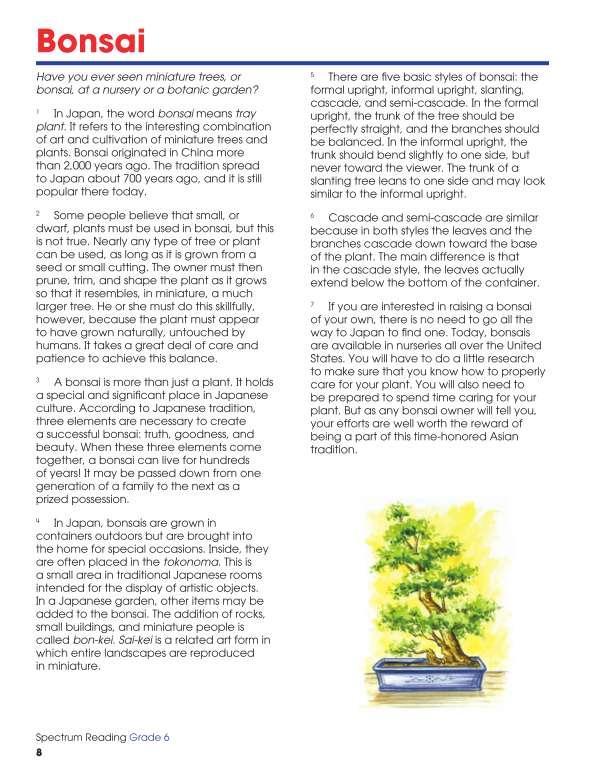Spectrum Reading Workbook, Grade 6