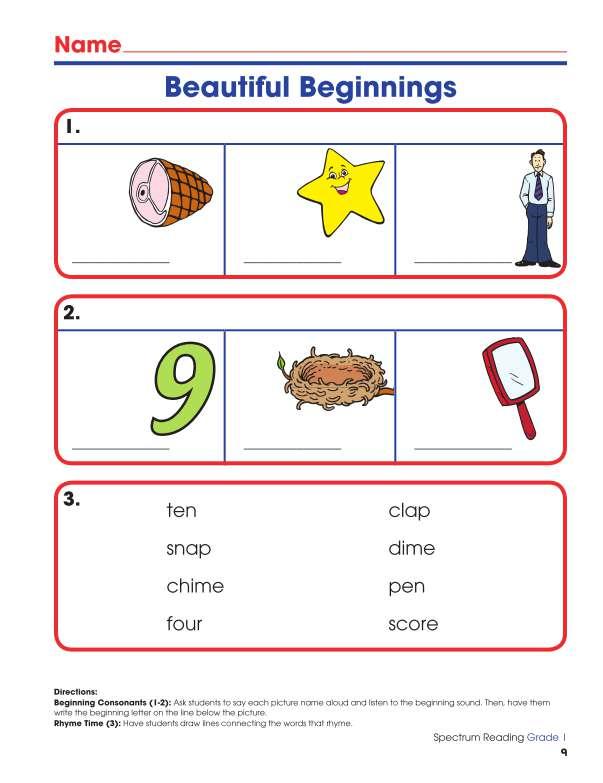 Spectrum Reading Workbook, Grade 1