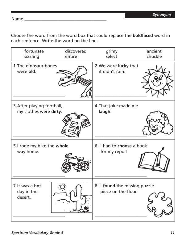 Spectrum Vocabulary Workbook, Grade 5