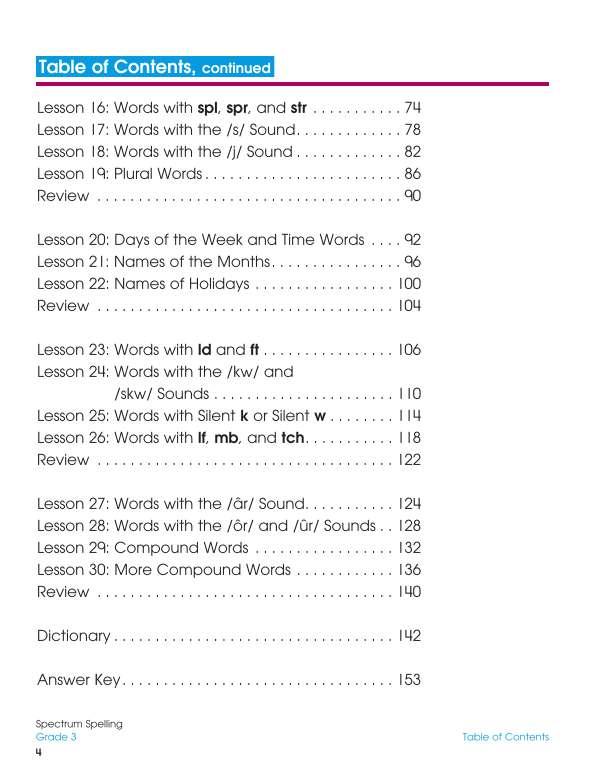 Spectrum Spelling Workbook, Grade 3