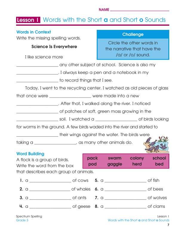 Spectrum Spelling Workbook, Grade 3