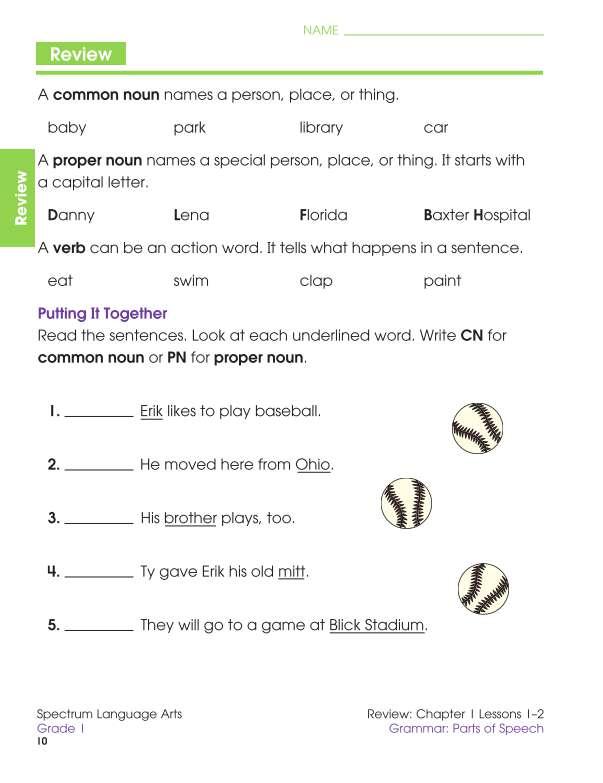 Spectrum Language Arts Workbook, Grade 1