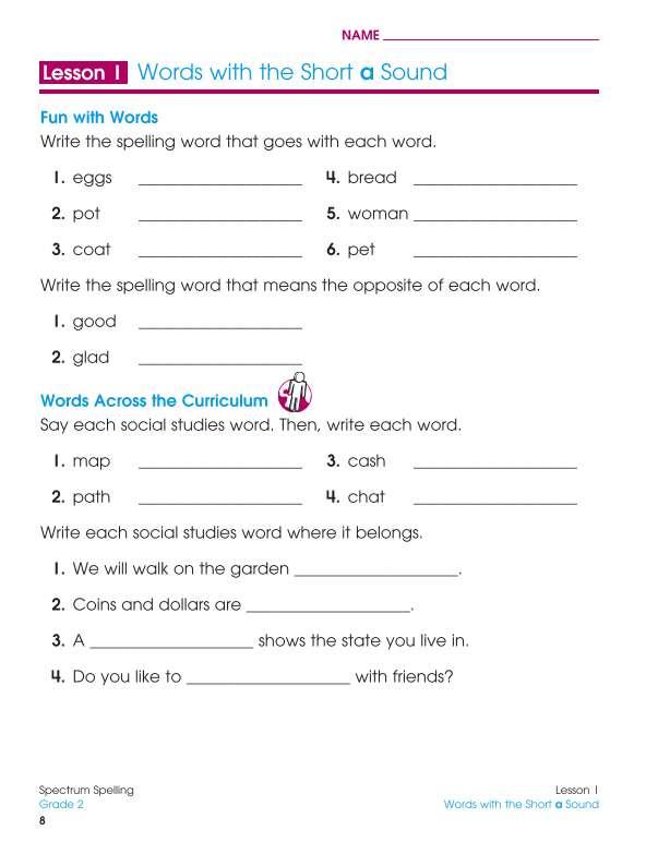 Spectrum Spelling Workbook, Grade 2