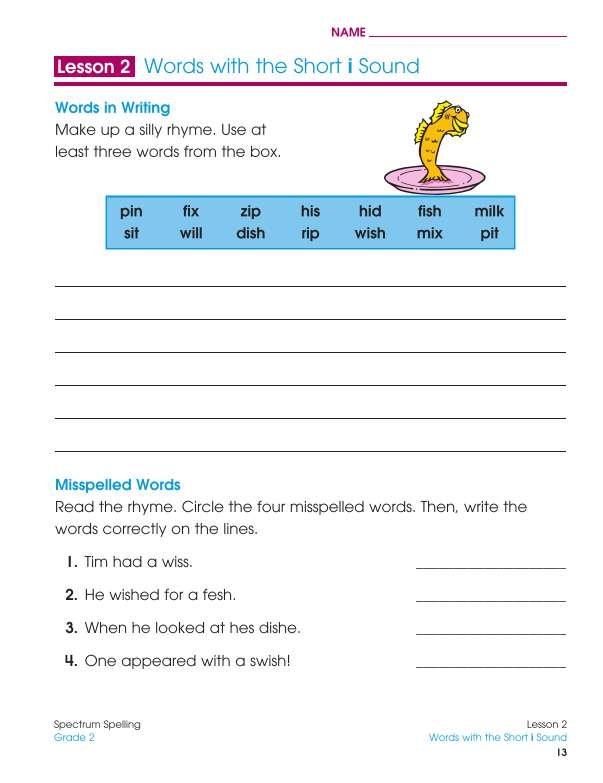 Spectrum Spelling Workbook, Grade 2