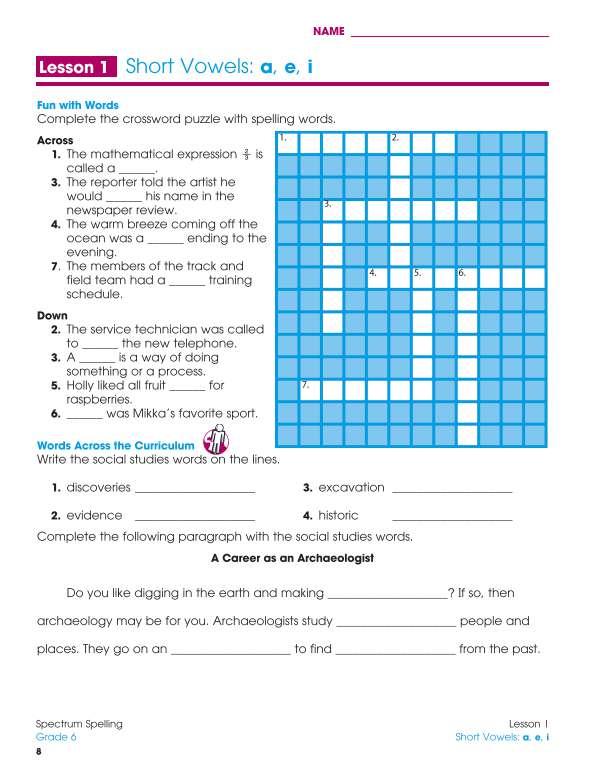 Spectrum Spelling Workbook, Grade 6