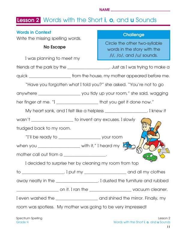 Spectrum Spelling Workbook, Grade 4