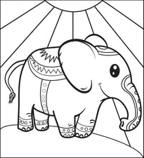 Circus Elephant Coloring Page #1