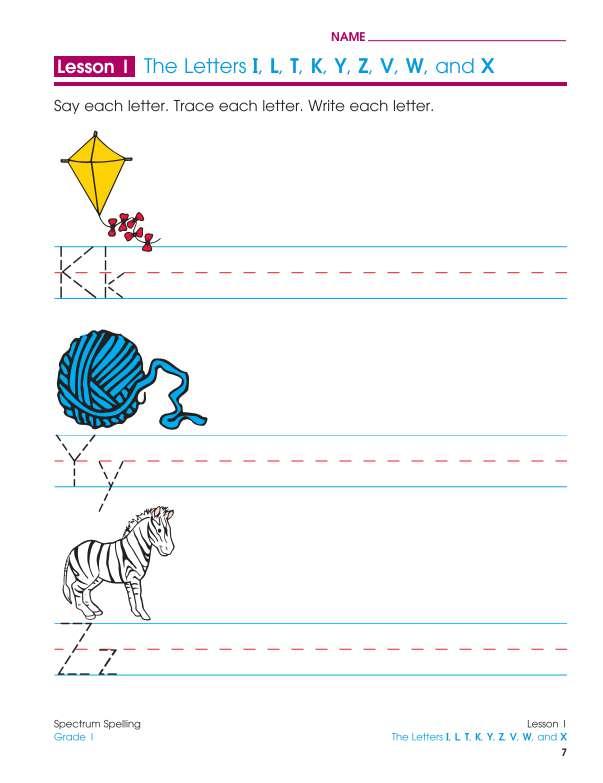 Spectrum Spelling Workbook, Grade 1