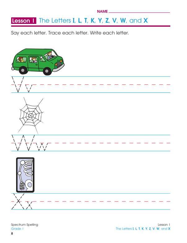 Spectrum Spelling Workbook, Grade 1