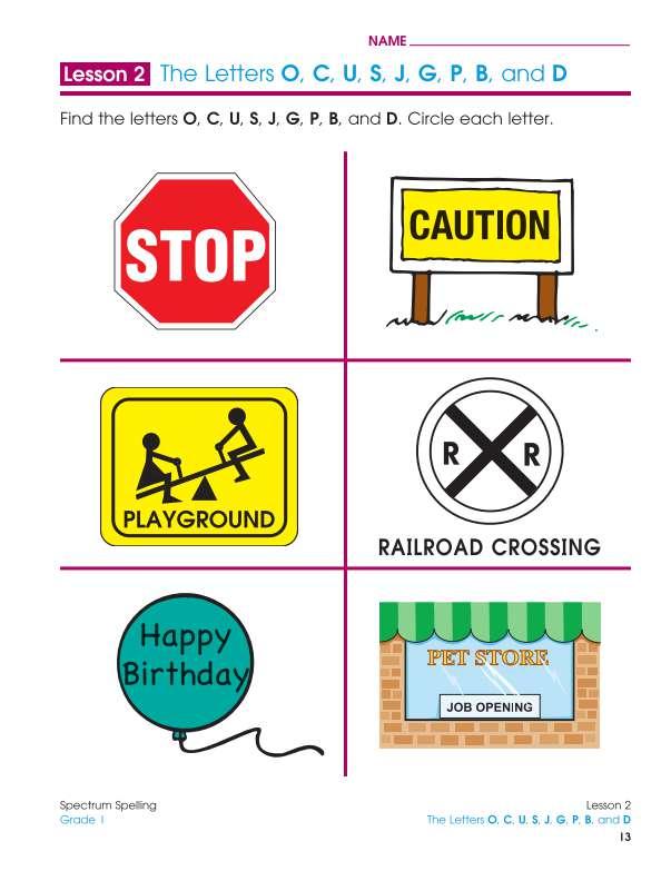 Spectrum Spelling Workbook, Grade 1