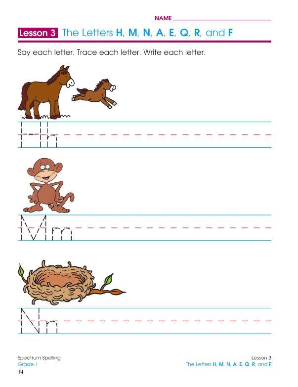 Spectrum Spelling Workbook, Grade 1