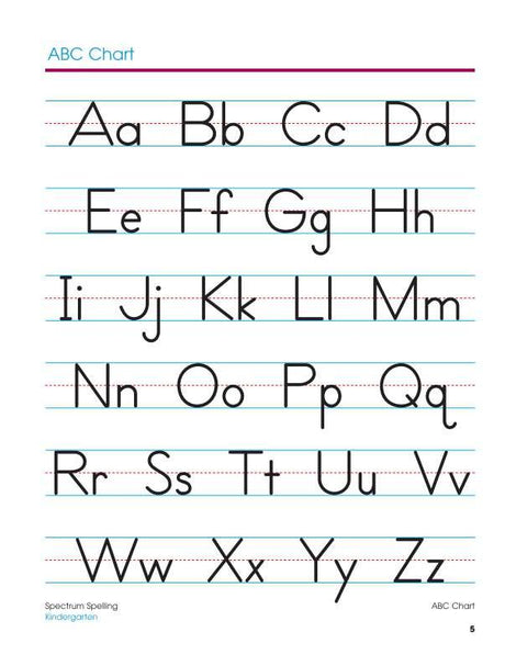 Spectrum Spelling Workbook, Grade K