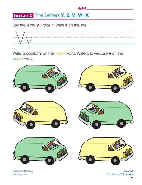 Spectrum Spelling Workbook, Grade K