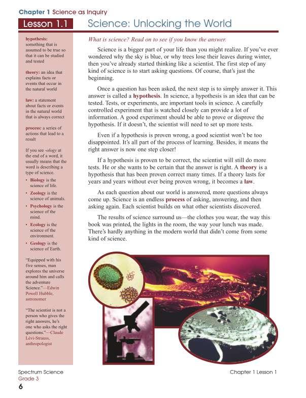 Spectrum Science Workbook, Grade 3