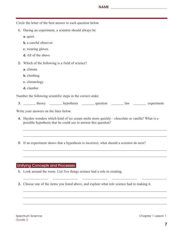Spectrum Science Workbook, Grade 3