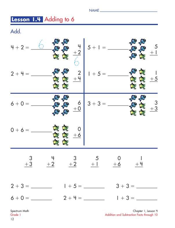 Spectrum Math Workbook, Grade 1