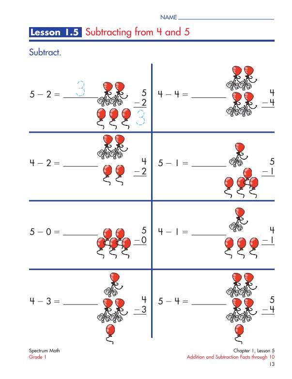 Spectrum Math Workbook, Grade 1