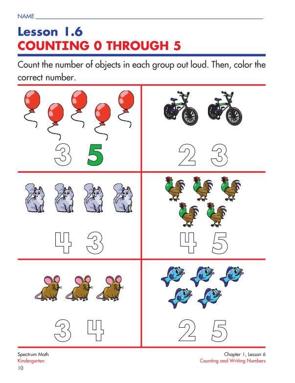 Spectrum Math Workbook, Grade K