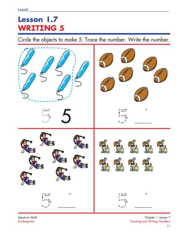 Spectrum Math Workbook, Grade K