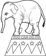 Circus Elephant Coloring Page #2
