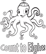 Count to Eight Octopus Coloring Page
