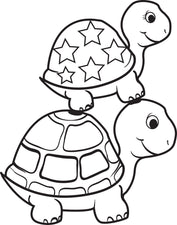 Turtle On Top of a Turtle Coloring Page