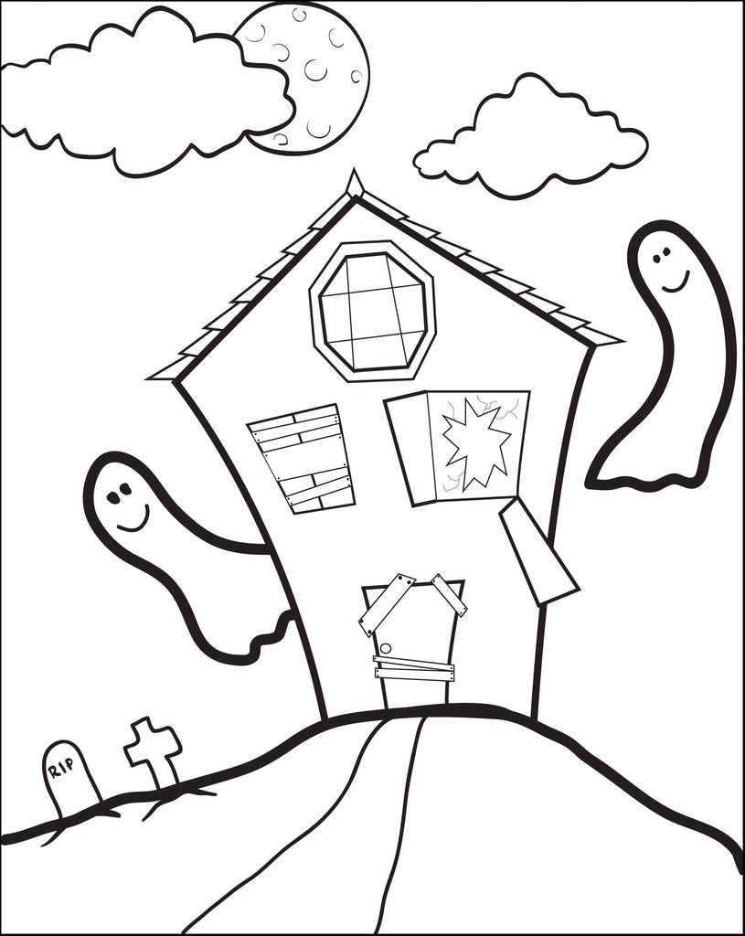 Glitter Doll House Drawing and Coloring for Kids