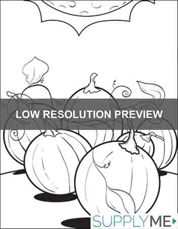 Printable Pumpkin Patch Coloring Page for Kids #2