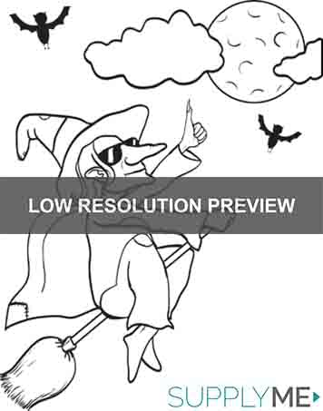 Printable Witch Coloring Page for Kids #4 – SupplyMe