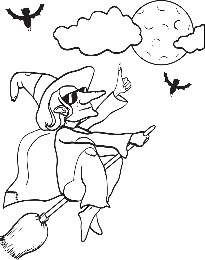 Printable Witch Coloring Page for Kids #4 – SupplyMe